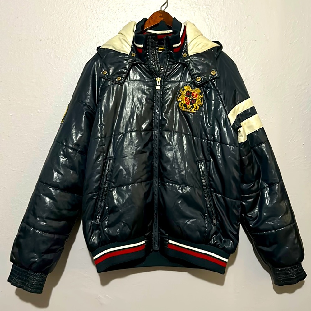 Men's bomber jacket for outdoor sports LOTTO brand log sleeves